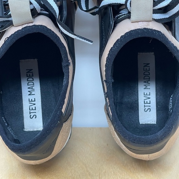 Steve Madden Rose Gold/Black 2 Tone Kaiyo Sneakers Size 8.5 - Picture 7 of 8